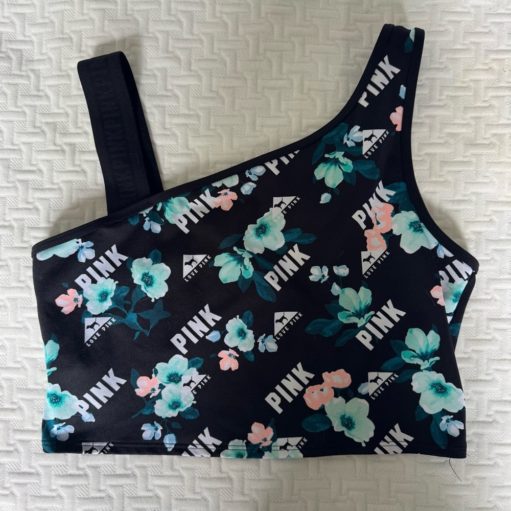 Floral One-Shoulder Sports Bra